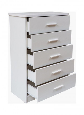 Boston 5-Drawer Chest White 111 x 75cm