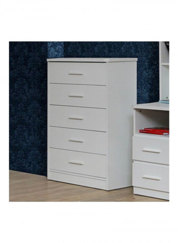 Boston 5-Drawer Chest White 111 x 75cm