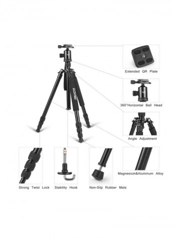 Portable Tripod With Case Set Black