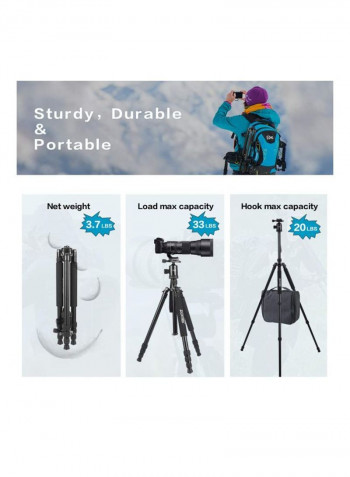 Portable Tripod With Case Set Black