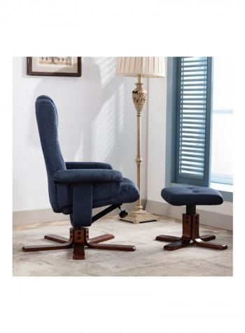 Reclining Chair With Swivel And Stool Blue 77x104.5x75cm