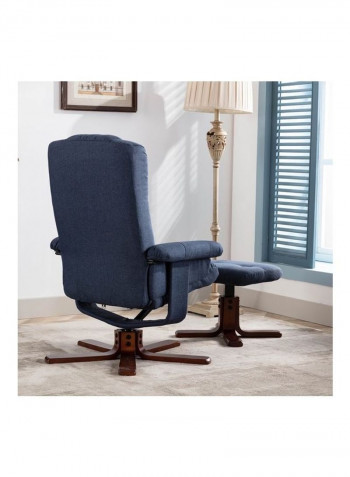 Reclining Chair With Swivel And Stool Blue 77x104.5x75cm