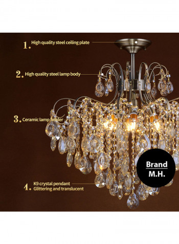 Chandelier Crystal Lamp White 38x22x20centimeter