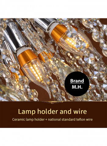 Chandelier Crystal Lamp White 38x22x20centimeter