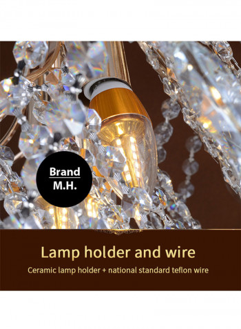 Chandelier Crystal Lamp White 38x22x20centimeter
