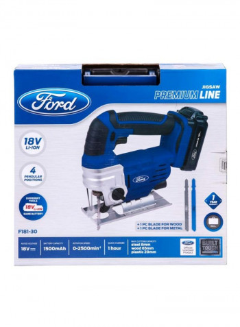 Cordless Jigsaw Black/Blue/Silver
