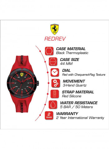 Men's Rerev Rubber Analog Wrist Watch 840005