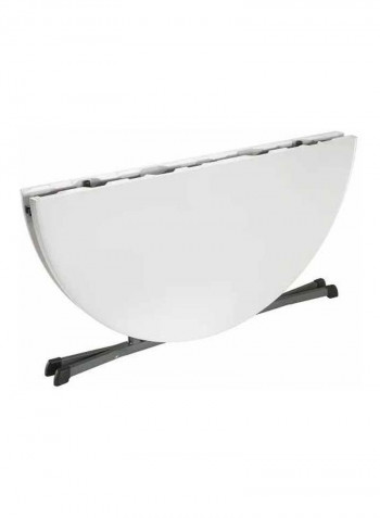 Round Fold-In-Half Table White/Silver 152.4x152.4x75.7cm