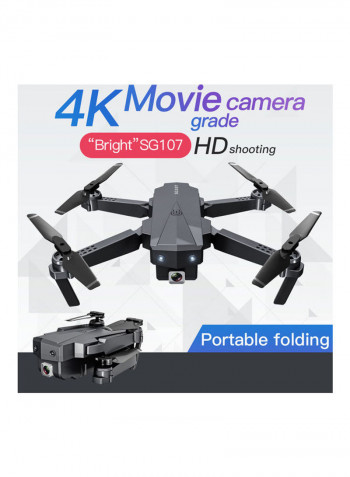 SG107 Foldable Mini Drone with Camera 4K HD Indoor RC Quadcopter APP Control with Headless Mode 360°  Rotation Trajectory Flight for Adults Kids Beginners Great Gift Toy with Bag 3 Batteries 23*8*19.5cm