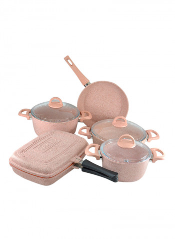 9-Piece Cookware Set Pink