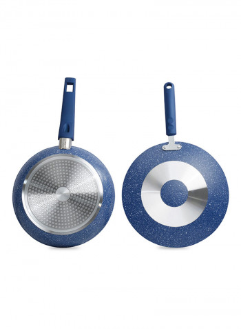 15 Piece Marble Cookware Set With 5 Layer Non-Stick Coating Blue 1centimeter