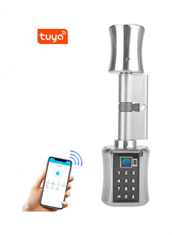 Smart Cylinder Lock With Tuya App Silver