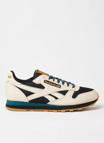 Classic Leather Sneakers Beige/Black