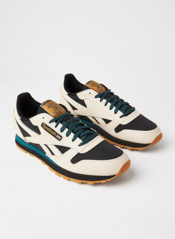Classic Leather Sneakers Beige/Black
