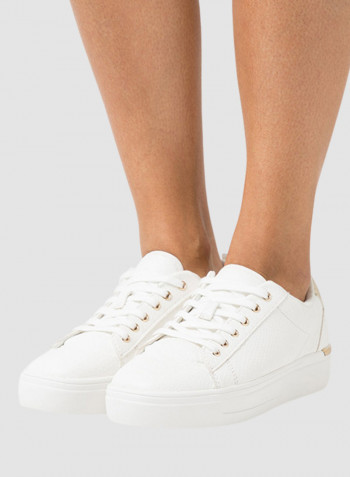 Astalewen Faux Leather Sneakers White