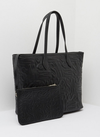 Btilly Classic Design Shopper Bag With Pouch Black