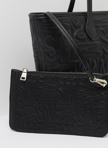 Btilly Classic Design Shopper Bag With Pouch Black