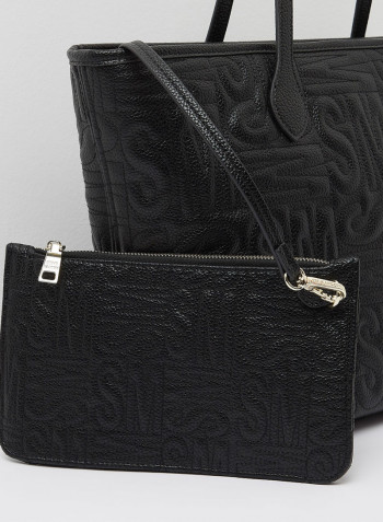 Btilly Classic Design Shopper Bag With Pouch Black