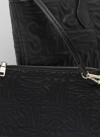 Btilly Classic Design Shopper Bag With Pouch Black