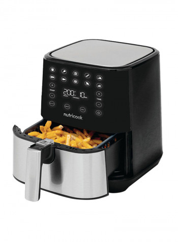 Air Fryer 2 Led One Touch Screen With 10 Presets Preheat Celsius To Fahrenheit Conversion Auto Shut Off And Shake Reminder 3.6 l 1500 W AF204 Stainless Steel