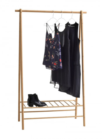 Vandsted Clothes Rail With Shoe Rack Dark Beige