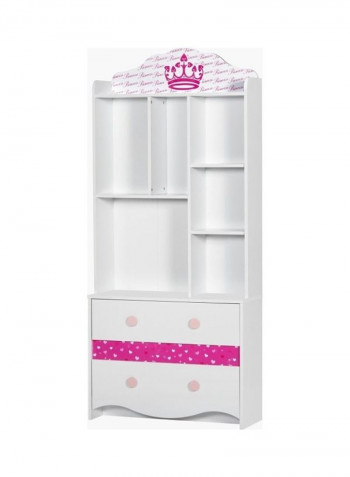 Princess Bookcase White 30x183x80cm
