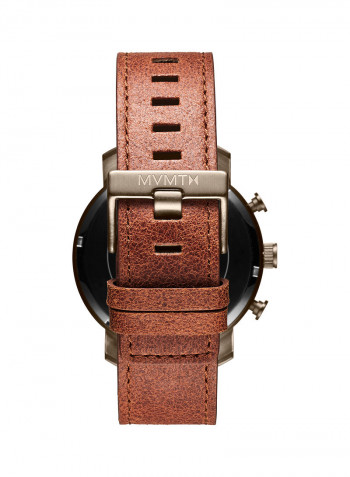Men's Leather Analog Wrist Watch 28000070-D