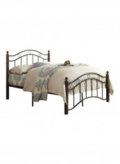 Single Wooden Steel Bed With Medicated Mattress Multicolour 120x190centimeter