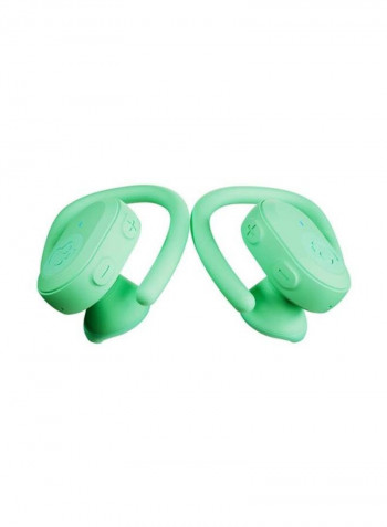 Push Ultra True Wireless Earbuds With Charging Case And Hopeful Mood Boost Print Art Mint Green Green