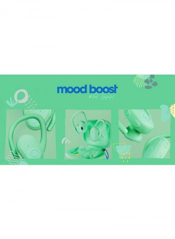 Push Ultra True Wireless Earbuds With Charging Case And Hopeful Mood Boost Print Art Mint Green Green