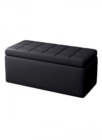 Shoe Storage Bench Ottoman Stool With Hinged Lid Black