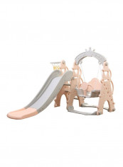 3-In-1 Swing And Slide With Basketball Hoop Indoor Game 100x50x50cm