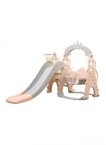 3-In-1 Swing And Slide With Basketball Hoop Indoor Game 100x50x50cm