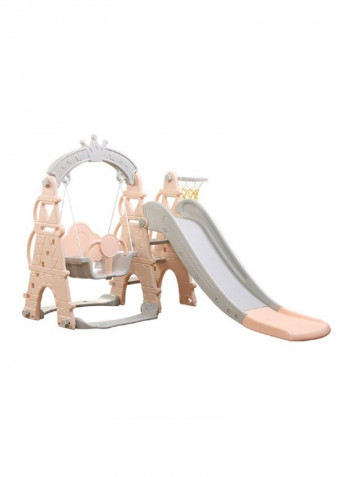 3-In-1 Swing And Slide With Basketball Hoop Indoor Game 100x50x50cm