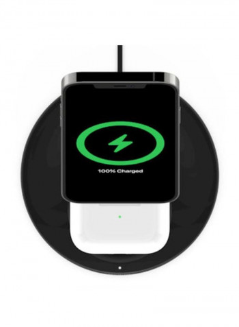 BoostCharge Pro MagSafe 2-in-1 with 15W Wireless Charger Stand - UK Black/White