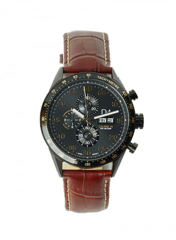 Men's Leather Chronograph Watch D903029BKY