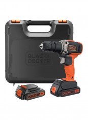 18V Cordless Hammer Drill with 2 Batteries (1.5Ah Li-Ion) And Charger In Kitbox BCD003C2K-GB Orange/Black