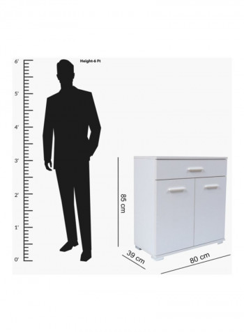 Mix Match Double Door Sideboard With Drawer White 180x42.8x84.8centimeter