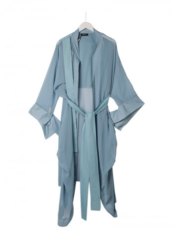 Front Tie Gorgeous Kimono Baby Blue