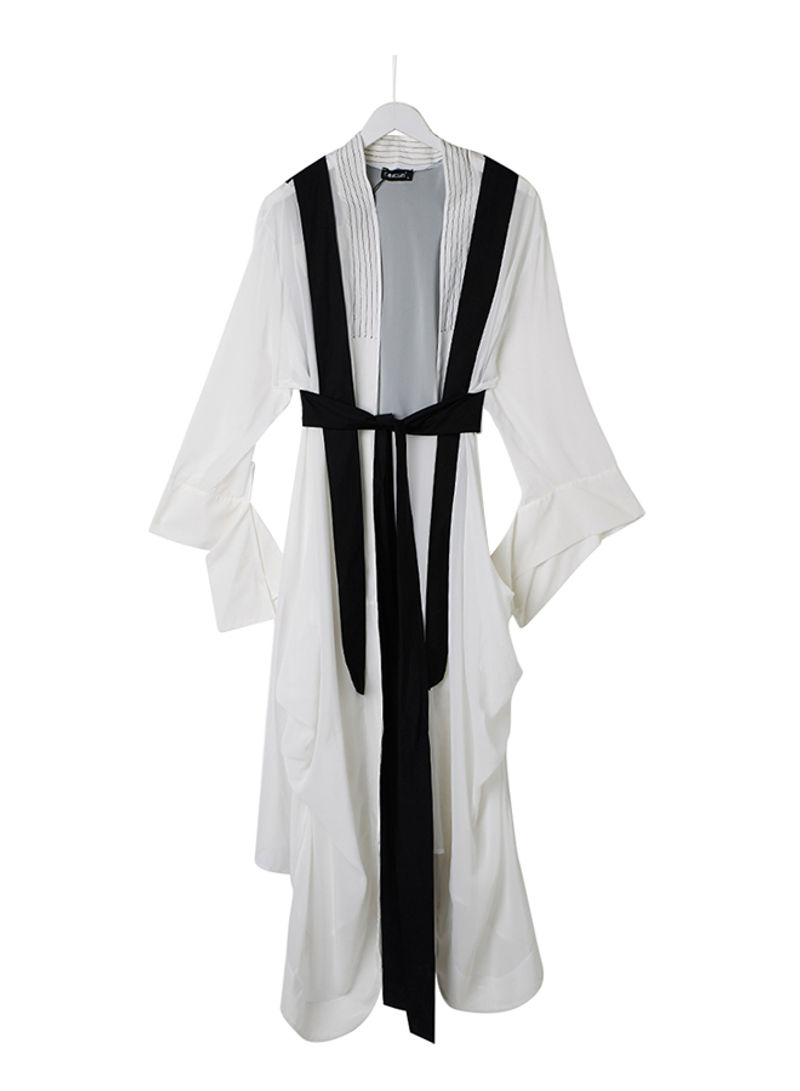 Front Tie Gorgeous Kimono White/Black