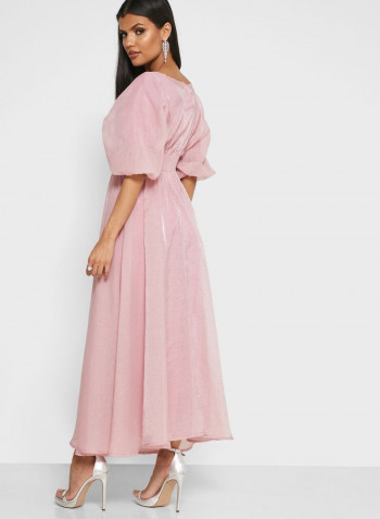 Kimono Sleeve Maxi Dress Pink