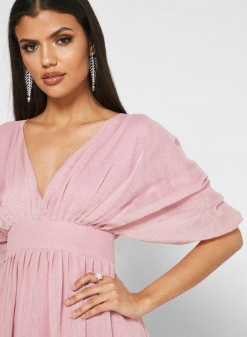 Kimono Sleeve Maxi Dress Pink