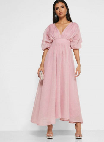 Kimono Sleeve Maxi Dress Pink