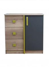 Munich 3-Drawer And 1-Door Dresser Without Mirror Multicolour