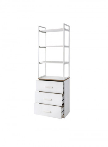 Travis 3-Tier Bookcase White 35x191x60cm