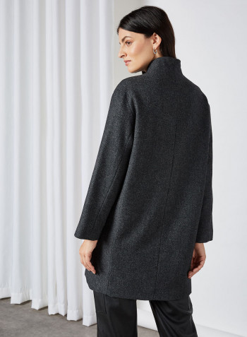 Wool Double Breasted Coat Grey