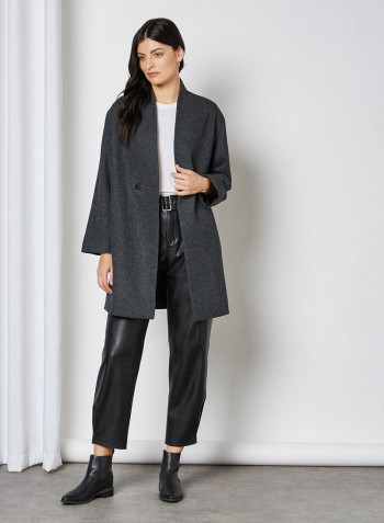 Wool Double Breasted Coat Grey