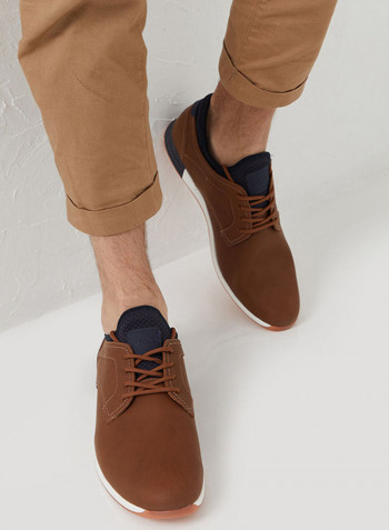 Coruche Lace-Up Low Top Sneakers Brown/Blue