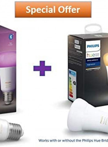 Hue White And Colour Ambiance Bulb + White Ambiance Bulb Bundle Pack White 7.5x16.5x8.8cm