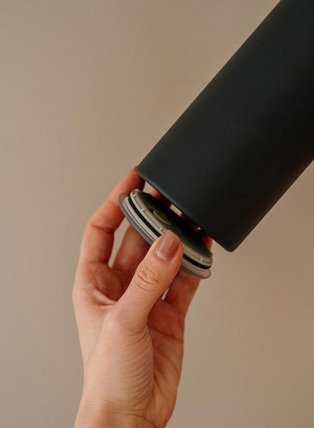 Double Wall Leak Proof Water Bottle Dark Grey 25.3 x 7.2cm